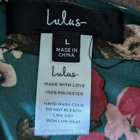 Lulu's Dark Green Floral A-Line Skirt - Picture 2 of 7